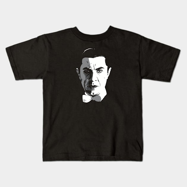 Dracula Greyscale Kids T-Shirt by @johnnehill